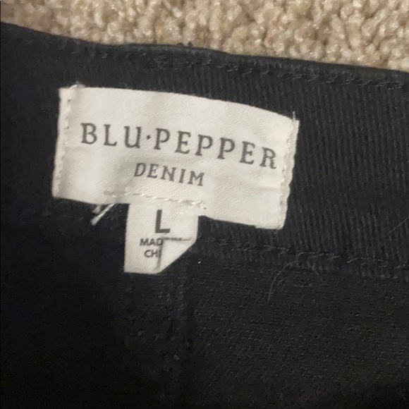 Blu Pepper Black Denim Embroidered Skirt - Picture 2 of 4
